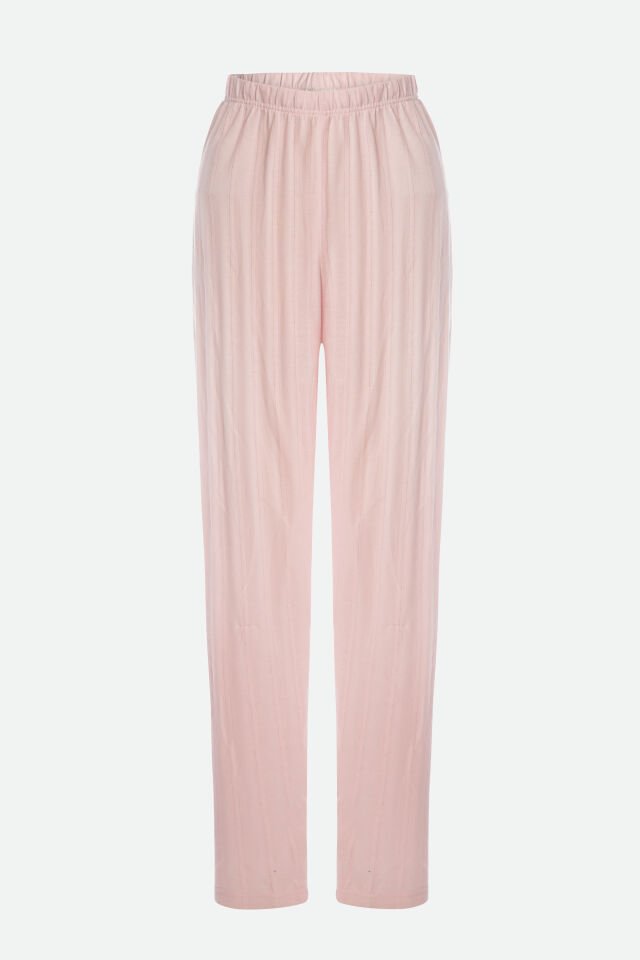 Kadın Pamuklu Pijama Tek Alt S - Pudra